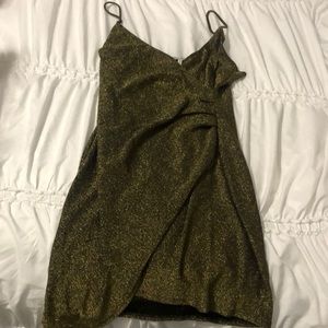 Black and gold asymmetrical dress